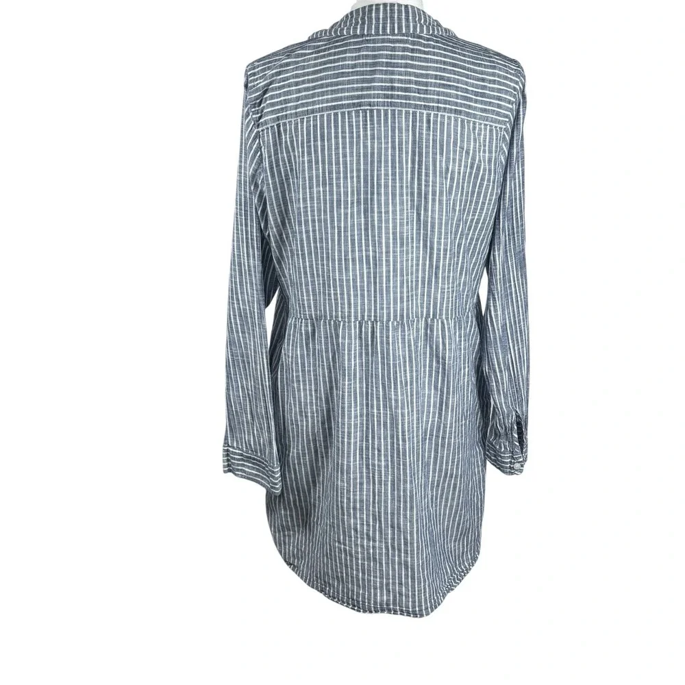 Michael Stars 100% Cotton Shirt Dress Womens ‎ Sz L Button Up Tunic Long Sleeve - Picture 3 of 7